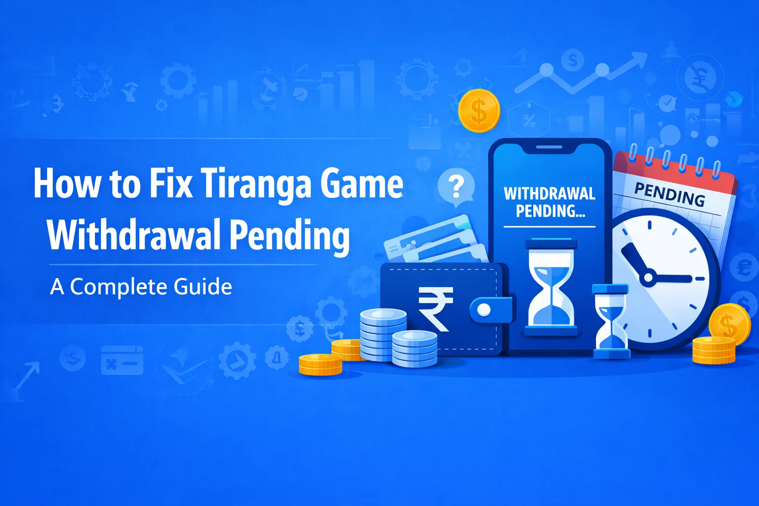 Tiranga Game wallet withdrawal screen showing a pending UPI payout request